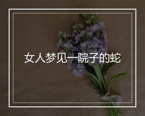 女人梦见一院子的蛇