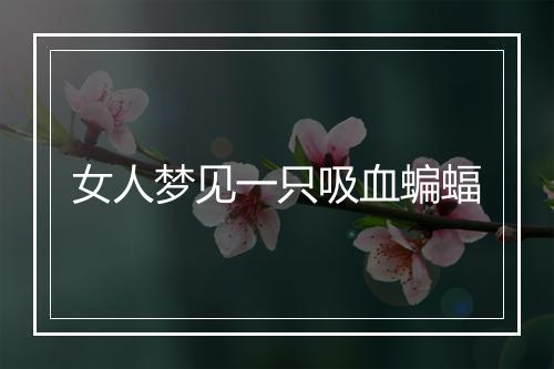 女人梦见一只吸血蝙蝠