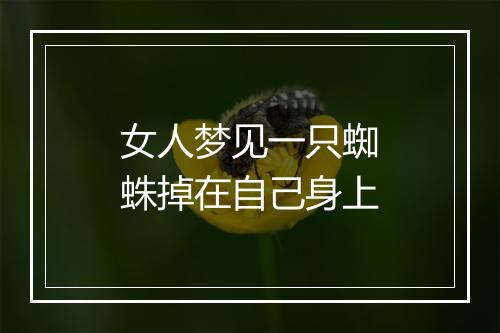 女人梦见一只蜘蛛掉在自己身上