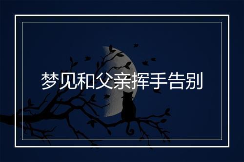 梦见和父亲挥手告别