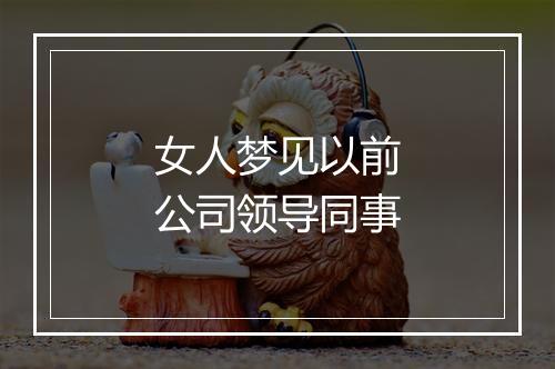 女人梦见以前公司领导同事