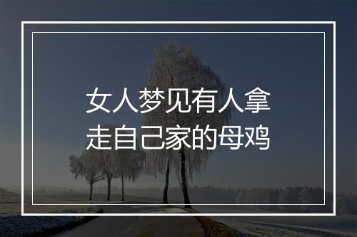 女人梦见有人拿走自己家的母鸡