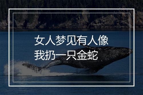 女人梦见有人像我扔一只金蛇