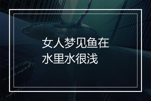 女人梦见鱼在水里水很浅