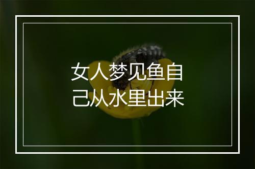 女人梦见鱼自己从水里出来