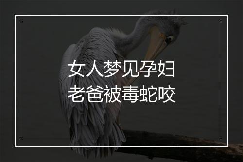 女人梦见孕妇老爸被毒蛇咬