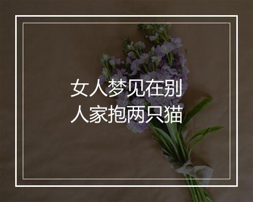 女人梦见在别人家抱两只猫