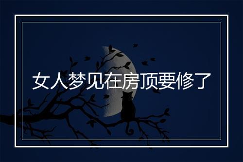 女人梦见在房顶要修了