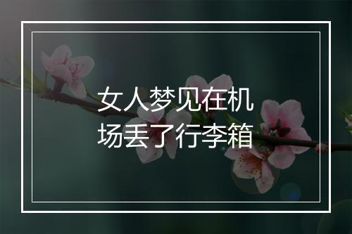 女人梦见在机场丢了行李箱