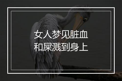 女人梦见脏血和屎溅到身上