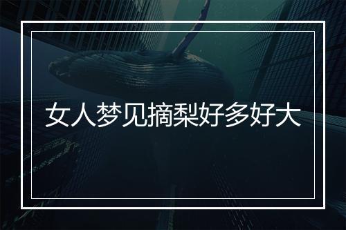 女人梦见摘梨好多好大