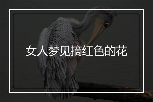 女人梦见摘红色的花