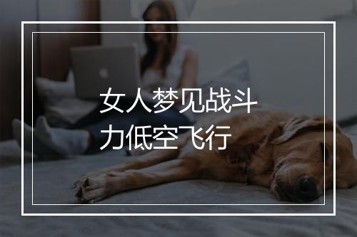 女人梦见战斗力低空飞行