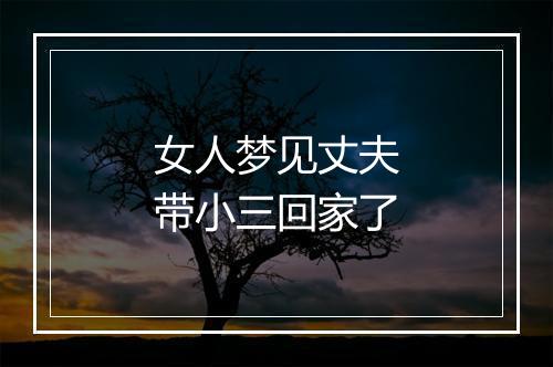 女人梦见丈夫带小三回家了