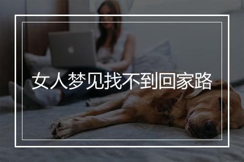 女人梦见找不到回家路