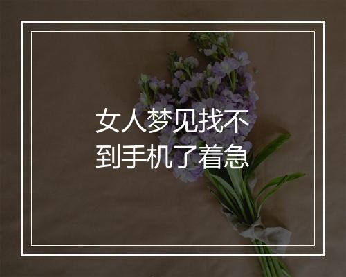 女人梦见找不到手机了着急