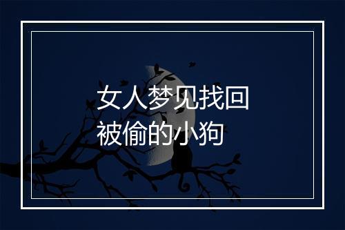 女人梦见找回被偷的小狗