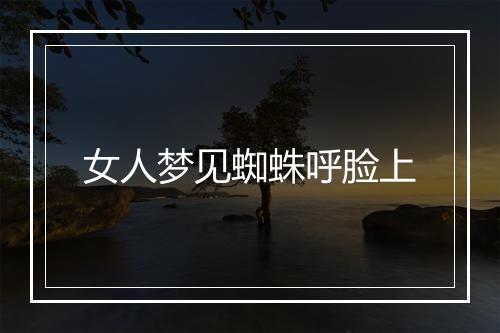 女人梦见蜘蛛呼脸上