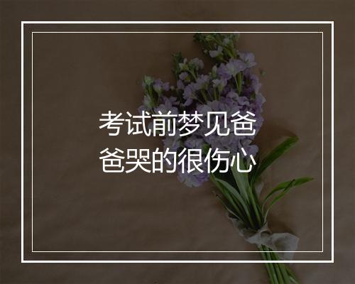 考试前梦见爸爸哭的很伤心