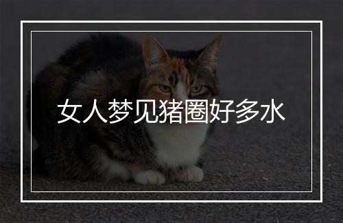 女人梦见猪圈好多水