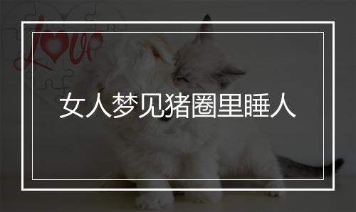 女人梦见猪圈里睡人