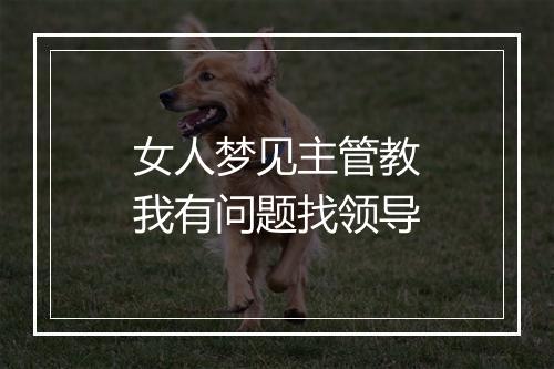 女人梦见主管教我有问题找领导