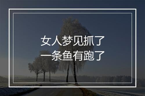 女人梦见抓了一条鱼有跑了