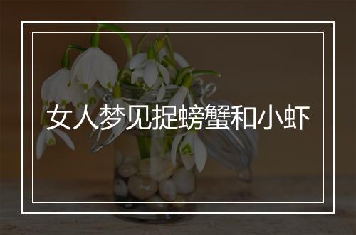 女人梦见捉螃蟹和小虾