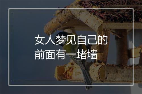 女人梦见自己的前面有一堵墙