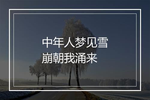 中年人梦见雪崩朝我涌来