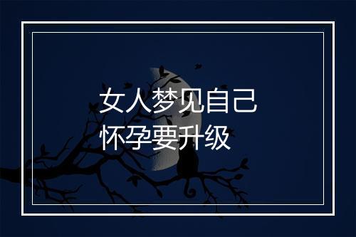 女人梦见自己怀孕要升级