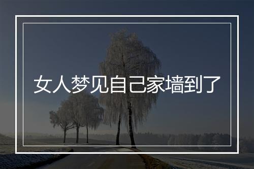 女人梦见自己家墙到了