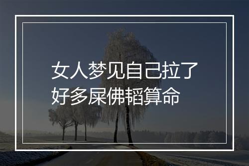 女人梦见自己拉了好多屎佛韬算命