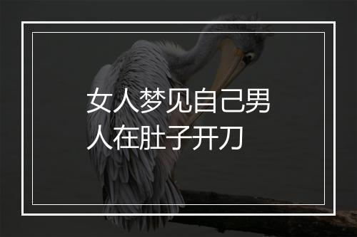 女人梦见自己男人在肚子开刀