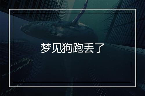 梦见狗跑丢了