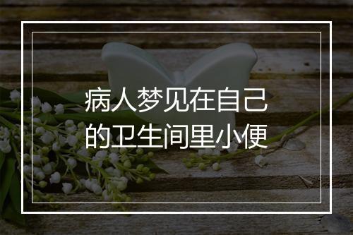 病人梦见在自己的卫生间里小便