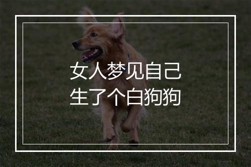 女人梦见自己生了个白狗狗