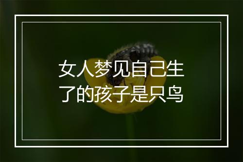 女人梦见自己生了的孩子是只鸟