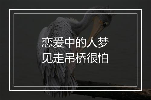 恋爱中的人梦见走吊桥很怕