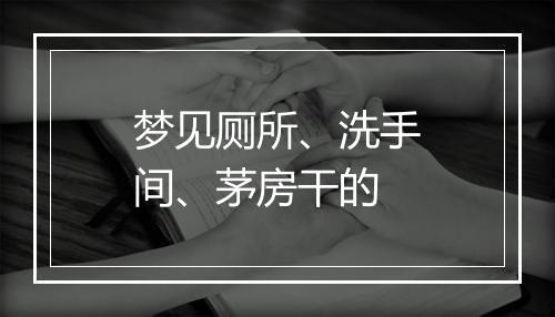 梦见厕所、洗手间、茅房干的