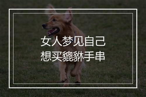 女人梦见自己想买貔貅手串