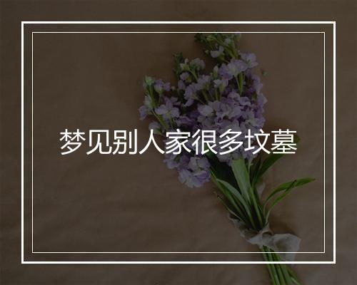 梦见别人家很多坟墓