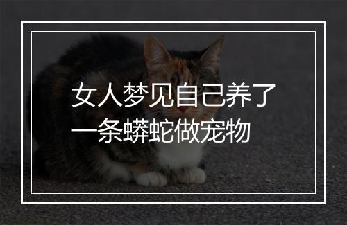 女人梦见自己养了一条蟒蛇做宠物