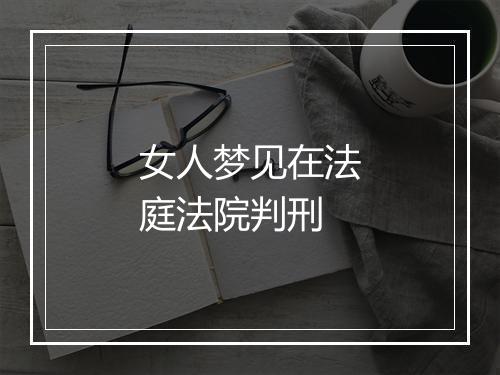 女人梦见在法庭法院判刑