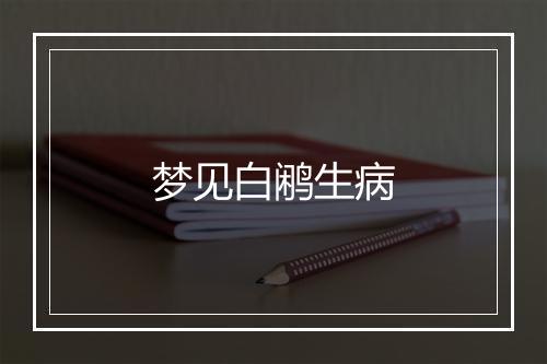 梦见白鹇生病