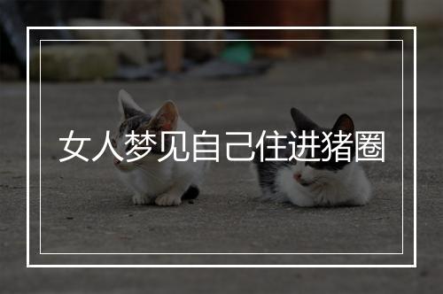 女人梦见自己住进猪圈