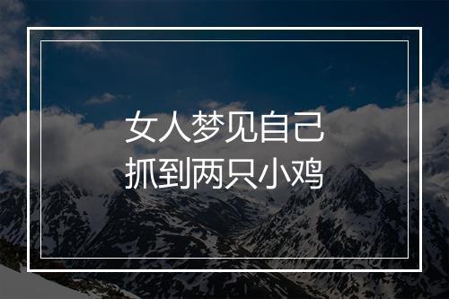 女人梦见自己抓到两只小鸡