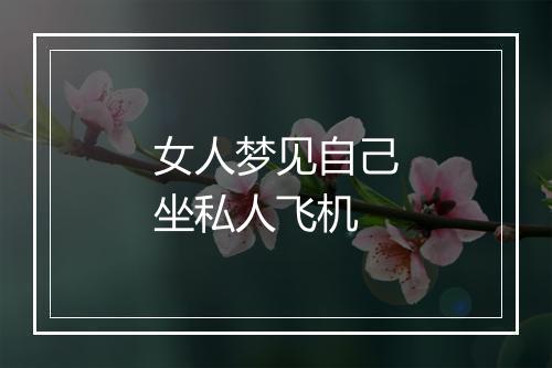 女人梦见自己坐私人飞机