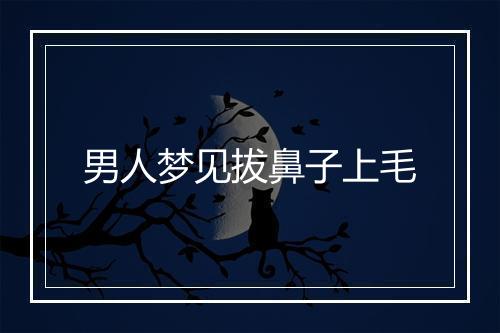 男人梦见拔鼻子上毛