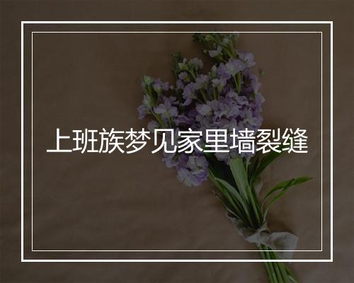 上班族梦见家里墙裂缝